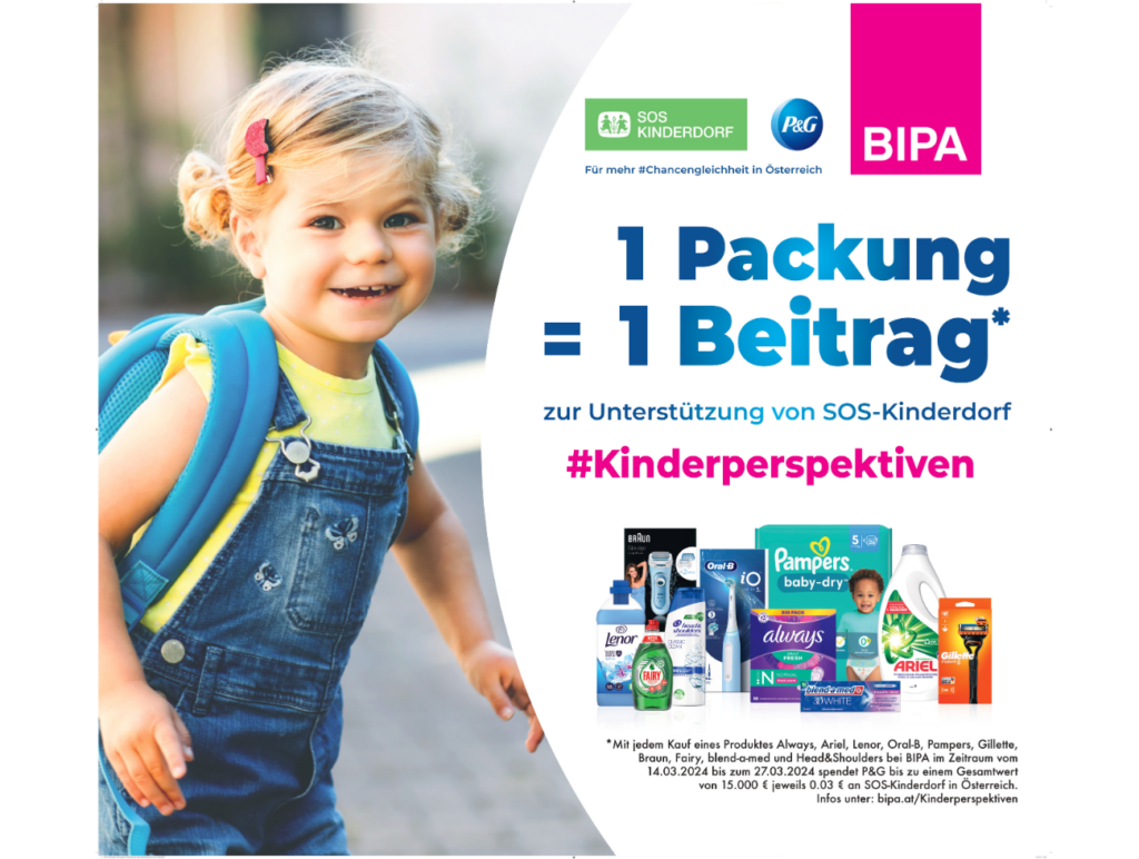 SOS-Kinderdorf: Gemeinsam mit P&G und BIPA für mehr #Kinderperspektiven